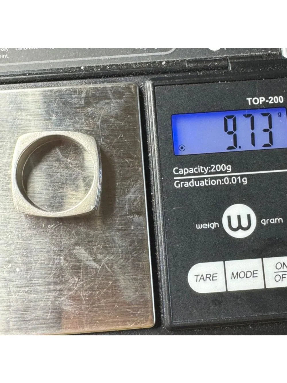 Squared Etched Design Band Sterling Silver 925 Ring Size 8.75